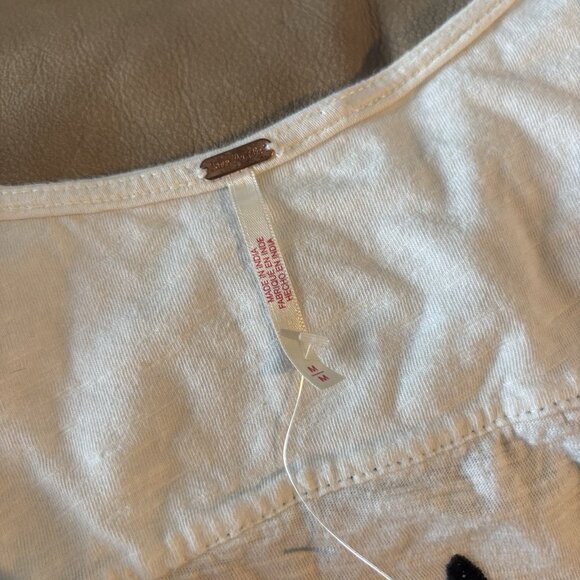 Free People Floral Embroidered Oversized Tunic Top Women’s Medium Boho Peasant - Picture 14 of 16